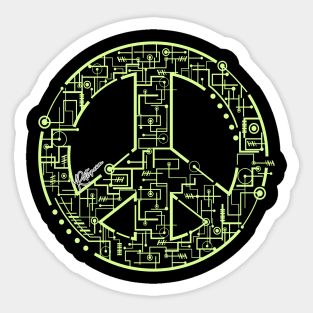 The Technological Peace Piece Design Sticker